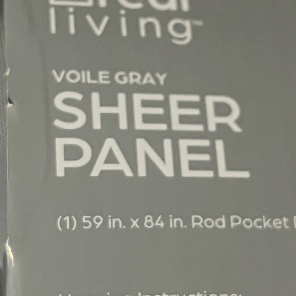 Real Living Sheer Panel Voile Gray 1- 59” w X 84” L - Picture 4 of 4